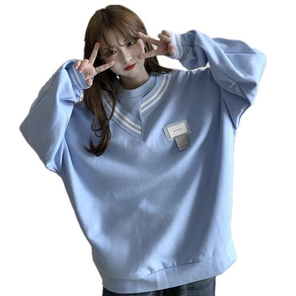 women's hoodies & sweatshirts autumn women round collar oversized solid preppy casual sweatshirt harajuku drop shoulder long sleeves pu, Black
women's hoodies & sweatshirts autumn women round collar oversized solid preppy casual sweatshirt harajuku drop shoulder long sleeves pu, Black