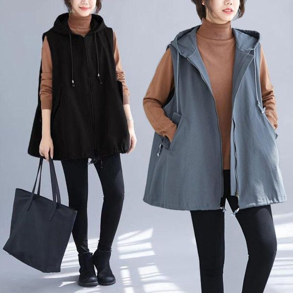 women's vests plus size korean waistcoat windbreaker autumn casual loose wild zipper hooded vest sleeveless jacket oversized m902, Black;white
women's vests plus size korean waistcoat windbreaker autumn casual loose wild zipper hooded vest sleeveless jacket oversized m902, Black;white