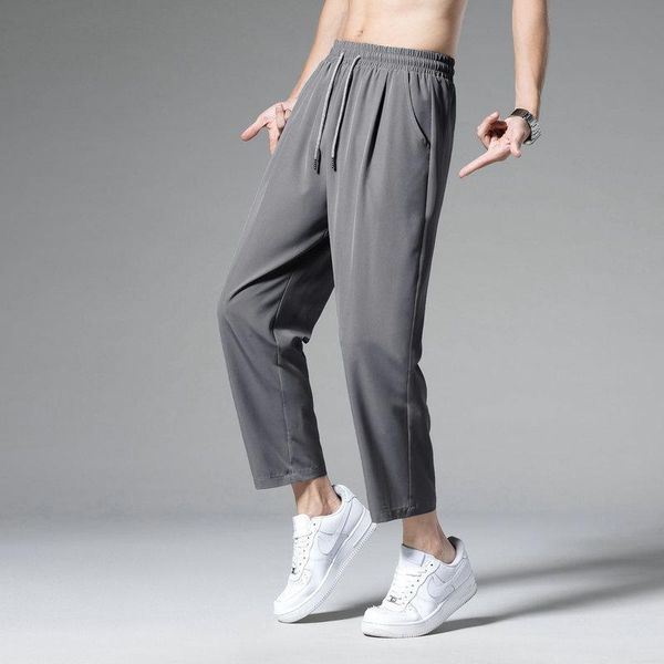 men's pants 2021 summer ice slick trousers thin loose quick dry casuals black/gray ankle banded
men's pants 2021 summer ice slick trousers thin loose quick dry casuals black/gray ankle banded
