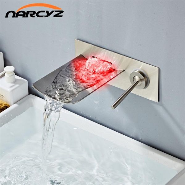 bathroom sink faucets basin faucet nickel wall waterfall led single handle concealed and cold a1016
bathroom sink faucets basin faucet nickel wall waterfall led single handle concealed and cold a1016