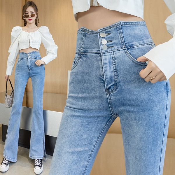 women's brem fashion 2021 new spring brim of waist high in straight-leg thin stretch horn rubbing pants prkj, Blue
women's brem fashion 2021 new spring brim of waist high in straight-leg thin stretch horn rubbing pants prkj, Blue