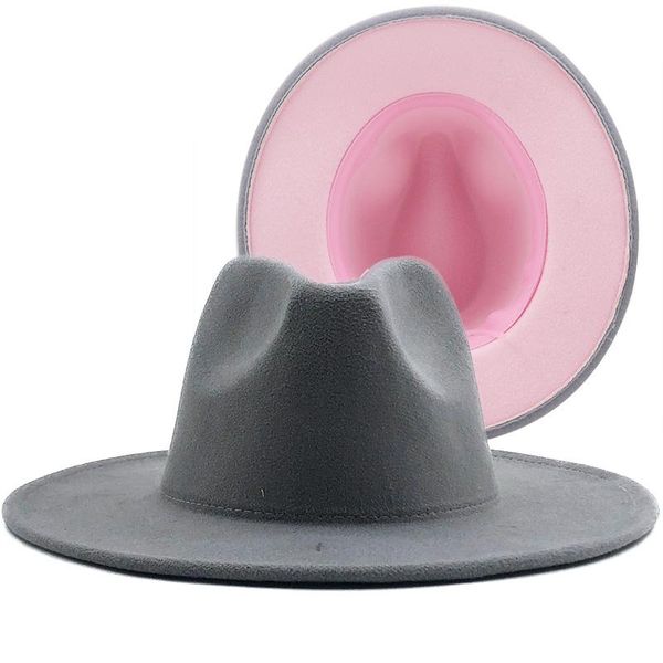 wide brim hats outer gray simple inner pink wool felt jazz fedora with thin belt buckle men women panama trilby cap 56-58-60cm, Blue;gray
wide brim hats outer gray simple inner pink wool felt jazz fedora with thin belt buckle men women panama trilby cap 56-58-60cm, Blue;gray