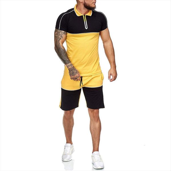 clothes set summer color matching mens tracksuit lapel polo short sleeved shorts sports suit casual fashion 2 piece, Gray
clothes set summer color matching mens tracksuit lapel polo short sleeved shorts sports suit casual fashion 2 piece, Gray