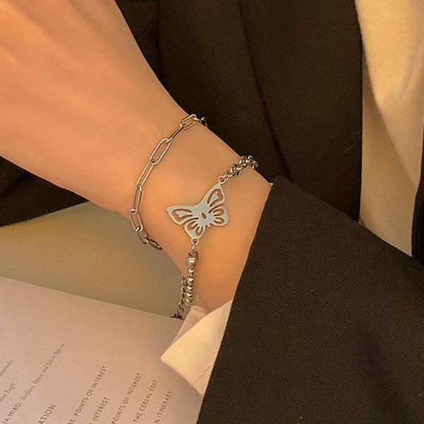 charm bracelets u-magical gothic chunky chain hollow butterfly bracelet for women asymmetry double-layer metal beaded jewellery, Golden;silver
charm bracelets u-magical gothic chunky chain hollow butterfly bracelet for women asymmetry double-layer metal beaded jewellery, Golden;silver