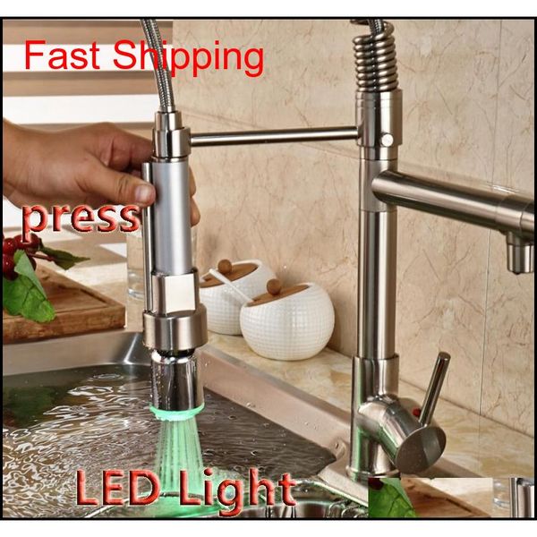 wholesale and retail brushed nickel kitchen faucet swivel spouts led sprayer deck mounted qyljua dh_seller2010
wholesale and retail brushed nickel kitchen faucet swivel spouts led sprayer deck mounted qyljua dh_seller2010