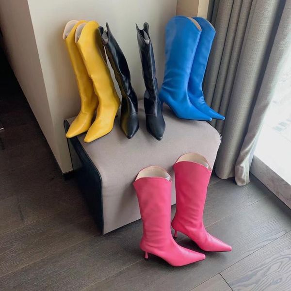 boots black/pink/blue/yellow women knee high pointed toe winter knight booties thin heels solid color elegant dress shoes
boots black/pink/blue/yellow women knee high pointed toe winter knight booties thin heels solid color elegant dress shoes