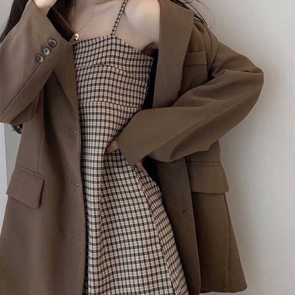 early in 2021 women's suit small chic dign feeling lattice suspender drs spring and summer, Black;gray
early in 2021 women's suit small chic dign feeling lattice suspender drs spring and summer, Black;gray