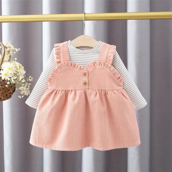 spring girls kids princess ruffle overall dress+long sleeve striped t-shirt 2pcs children baby infants clothes set s11991, White
spring girls kids princess ruffle overall dress+long sleeve striped t-shirt 2pcs children baby infants clothes set s11991, White