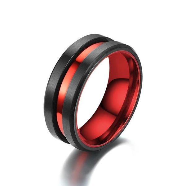 contrast color red groove ring band finger stainless steel rings women men fashion jewelry, Silver
contrast color red groove ring band finger stainless steel rings women men fashion jewelry, Silver