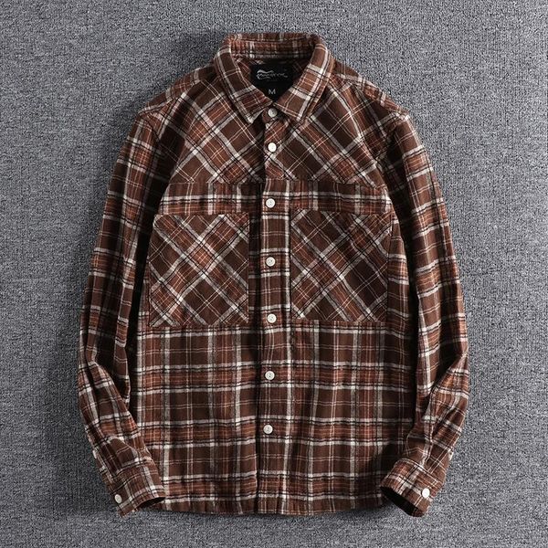 men's casual shirts 2021 autumn thick brushed shirt coat slim long-sleeve lapel blouses retro all-match plaid 100% cotton, White;black
men's casual shirts 2021 autumn thick brushed shirt coat slim long-sleeve lapel blouses retro all-match plaid 100% cotton, White;black