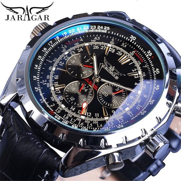 wrist watch jaragar style men's fashion leisure machinery multifunctional blue glass automatic mechanical, Slivery;brown
wrist watch jaragar style men's fashion leisure machinery multifunctional blue glass automatic mechanical, Slivery;brown