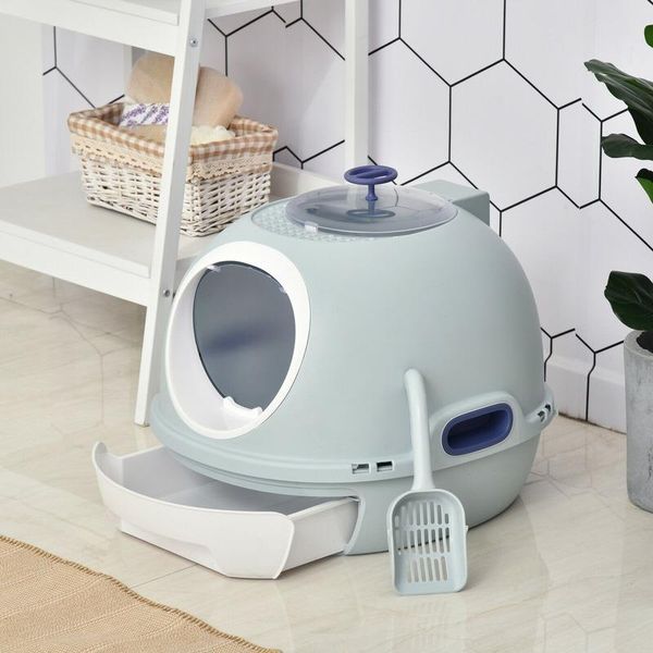 cat grooming litter box pet toilet with scoop enclosed drawer skylight easy to clean from top
cat grooming litter box pet toilet with scoop enclosed drawer skylight easy to clean from top