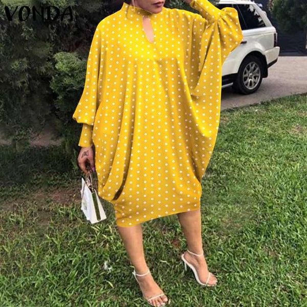 casual dresses women spring midi dress 2021 vonda vintage long sleeve polka dot party female vestido oversized robe femme, Black;gray
casual dresses women spring midi dress 2021 vonda vintage long sleeve polka dot party female vestido oversized robe femme, Black;gray