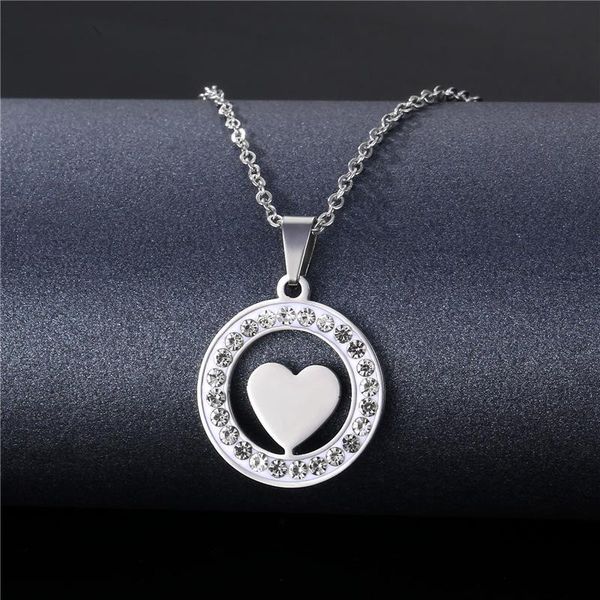 pendant necklaces 316l stainless steel love heart necklace crystal rhinestone for women wedding valentine's day gifts, Silver
pendant necklaces 316l stainless steel love heart necklace crystal rhinestone for women wedding valentine's day gifts, Silver