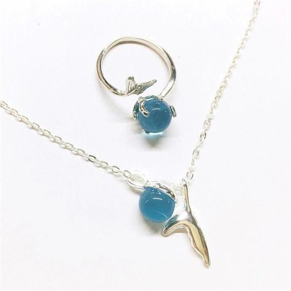 earrings & necklace exquisite mermaid printed women's jewelry ring two-piece clavicle fashion woman gift accessories naszyjnik holiday, Silver
earrings & necklace exquisite mermaid printed women's jewelry ring two-piece clavicle fashion woman gift accessories naszyjnik holiday, Silver