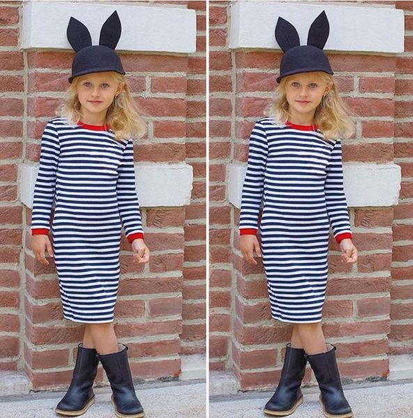 

girl's dresses 2021 summer toddler baby kids girls stripe dress fashion long sleeve clothes outfits for gilrs dresses#y, Red;yellow