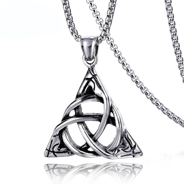 pendant necklaces european and american retro temperament triangle domineering exaggerated men's necklace, Silver
pendant necklaces european and american retro temperament triangle domineering exaggerated men's necklace, Silver