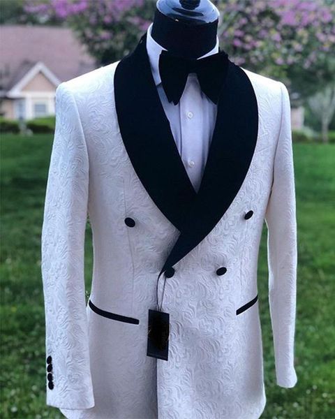 men's suits & blazers white jacquard men slim fit 2pcs shawl lapel jacket black pants casual wedding groom formal business blazer costu, White;black
men's suits & blazers white jacquard men slim fit 2pcs shawl lapel jacket black pants casual wedding groom formal business blazer costu, White;black