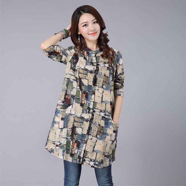 women's blouses & shirts 2021 cotton linen retro printed long sleeve low coll shirt fashion plus-size loose medium style, White
women's blouses & shirts 2021 cotton linen retro printed long sleeve low coll shirt fashion plus-size loose medium style, White