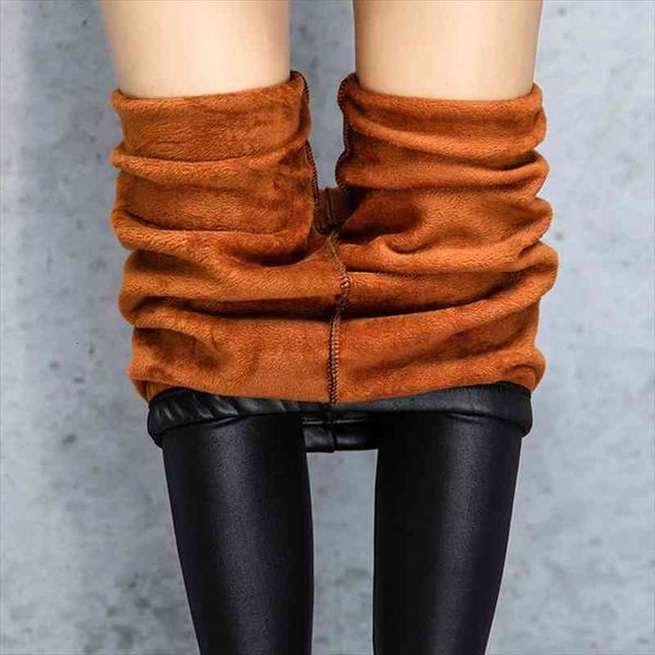 women winter warm leggings plus velvet slim fit imitation leather leggings lady solid cold resistant thick fleece stretch pants, Black
women winter warm leggings plus velvet slim fit imitation leather leggings lady solid cold resistant thick fleece stretch pants, Black