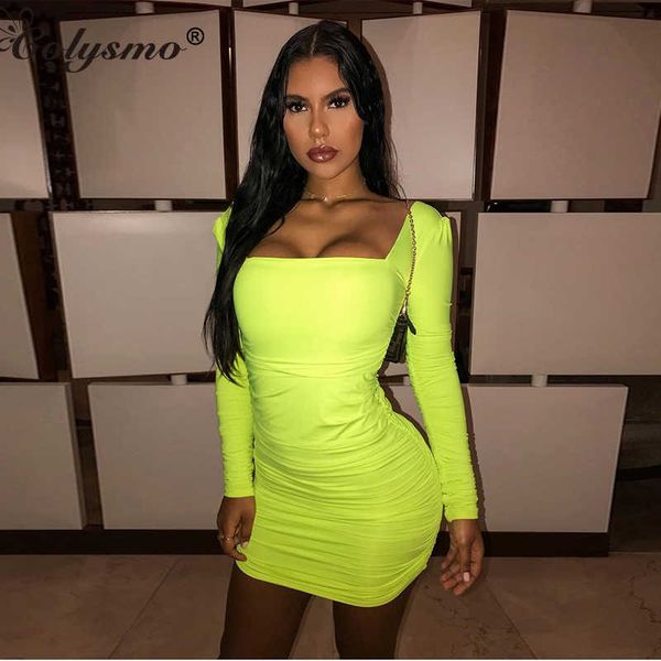 colysmo 2 layers bodycon dress autumn women backless pleated pencil white party club casual neon yellow 210527, Black;gray
colysmo 2 layers bodycon dress autumn women backless pleated pencil white party club casual neon yellow 210527, Black;gray