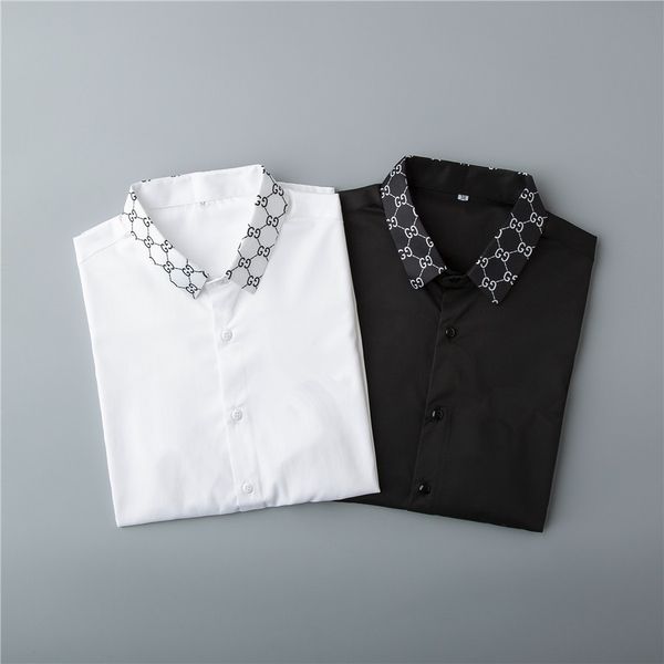 2021 professional business short sleeve dress shirt fashion men's casual solid color print decorative #tl20, White;black
2021 professional business short sleeve dress shirt fashion men's casual solid color print decorative #tl20, White;black