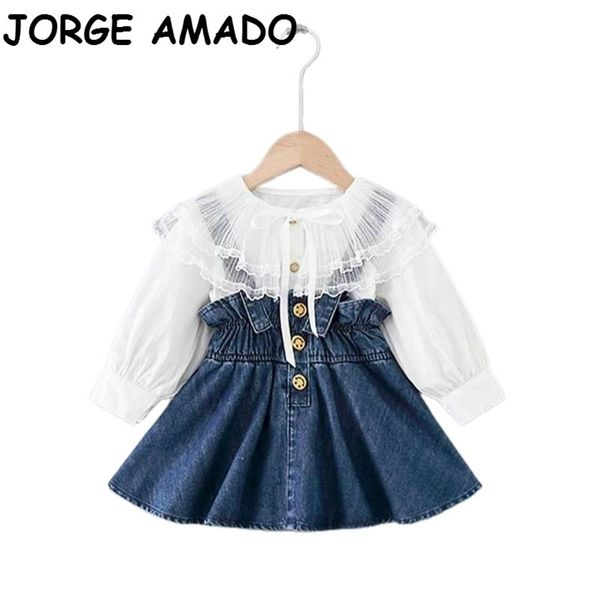 autumn girl sets baby lace large collar white shirt+denim suspenders skirt 2pcs outfits kids clothes e20131 210610
autumn girl sets baby lace large collar white shirt+denim suspenders skirt 2pcs outfits kids clothes e20131 210610