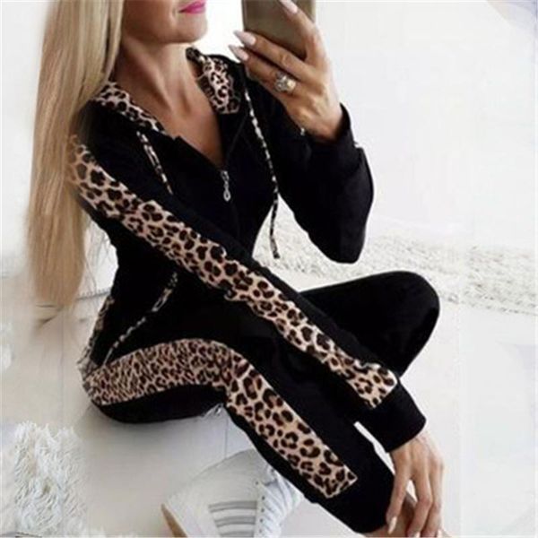 women's two piece pants 2 set women tracksuit autumn clothes leopard print splice hoodies zipper jacket sweat suits fleece outfits, White
women's two piece pants 2 set women tracksuit autumn clothes leopard print splice hoodies zipper jacket sweat suits fleece outfits, White