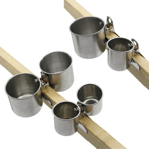 5pcs water feeding bird double cups with clip stainless steel parrot cage stand bird drinking cup
5pcs water feeding bird double cups with clip stainless steel parrot cage stand bird drinking cup