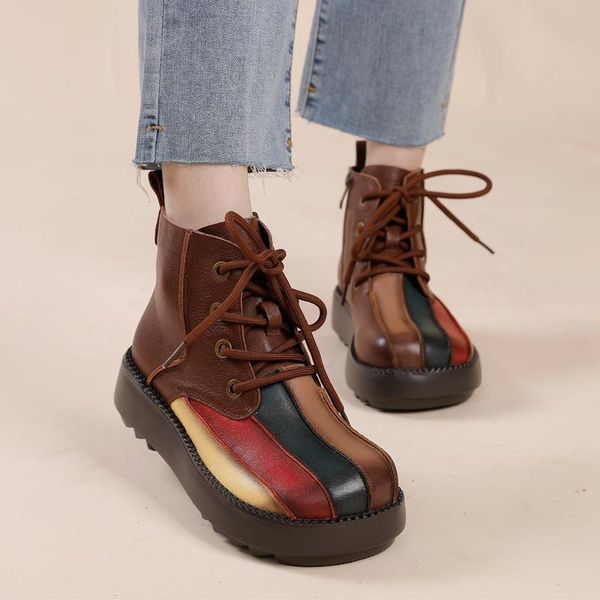 boots 2021autumn and winter leather thick-soled wedges with color matching round toe retro lace-up ladies high-quality short, Black
boots 2021autumn and winter leather thick-soled wedges with color matching round toe retro lace-up ladies high-quality short, Black