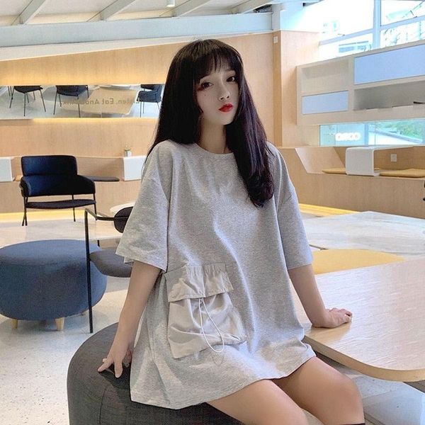women's t-shirt solid t-shirts women back-slit button korean style chic trendy leisure ulzzang all-match summer female ins simple, White
women's t-shirt solid t-shirts women back-slit button korean style chic trendy leisure ulzzang all-match summer female ins simple, White