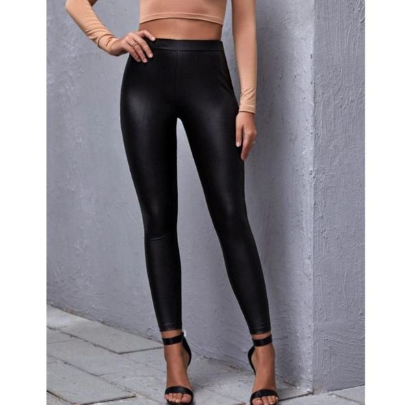 women's pants & capris 2021 fall/winter padded trousers pu leather for women, Black;white
women's pants & capris 2021 fall/winter padded trousers pu leather for women, Black;white