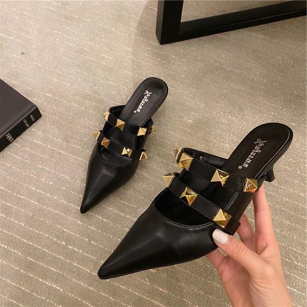 slippers 2021 brand women slipper fashion rivet pointed toe slip on mules shoes ladies flat heel slides spring casual outdoor, Black
slippers 2021 brand women slipper fashion rivet pointed toe slip on mules shoes ladies flat heel slides spring casual outdoor, Black
