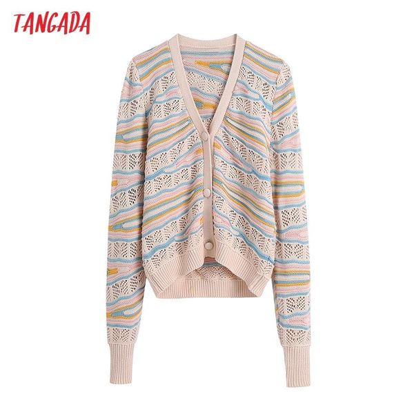 women's knits & tees tangada women striped hollow out crop cardigan vintage jumper short style 2021 knitted coat be708, White
women's knits & tees tangada women striped hollow out crop cardigan vintage jumper short style 2021 knitted coat be708, White