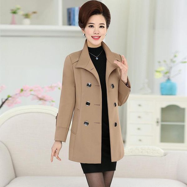 women's trench coats solid middle-aged female spring windbreaker jacket mid-length autumn women double breasted fashion slim plus size, Tan;black
women's trench coats solid middle-aged female spring windbreaker jacket mid-length autumn women double breasted fashion slim plus size, Tan;black