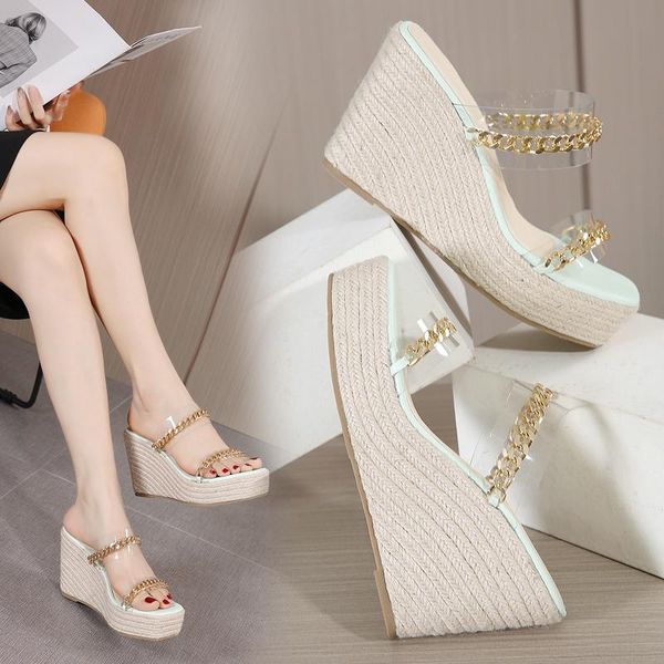 slippers fashion women sliders for ladies rope weave wedge heel sandals heels transparent chain open toe, Black
slippers fashion women sliders for ladies rope weave wedge heel sandals heels transparent chain open toe, Black