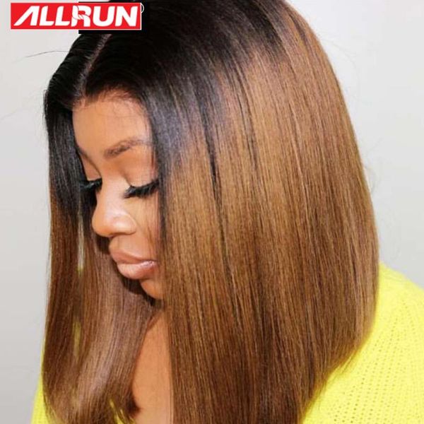 lace wigs tb/30# ombre color transparent t part front for black women remy straight brazilian human hair short bob frontal wig, Black;brown
lace wigs tb/30# ombre color transparent t part front for black women remy straight brazilian human hair short bob frontal wig, Black;brown