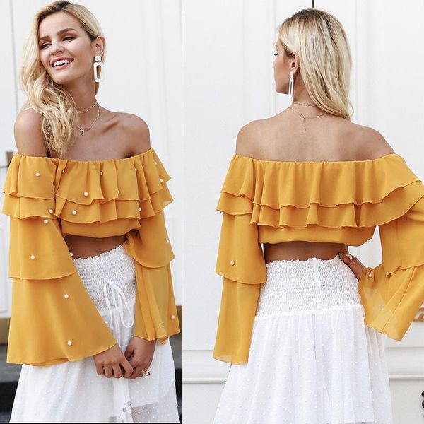 slash neck butterfly sleeve beading solid casual fashion women chiffon crop tunique femme ropa para mujer dames blouse shirt, White
slash neck butterfly sleeve beading solid casual fashion women chiffon crop tunique femme ropa para mujer dames blouse shirt, White