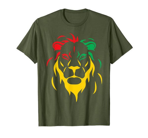 rastafari reggae lion t-shirt, White;black