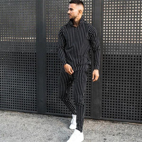 men's tracksuits men stripe suit body-building sportswear sweatshirt casual active zipper outwear training clothes male sets, Gray
men's tracksuits men stripe suit body-building sportswear sweatshirt casual active zipper outwear training clothes male sets, Gray