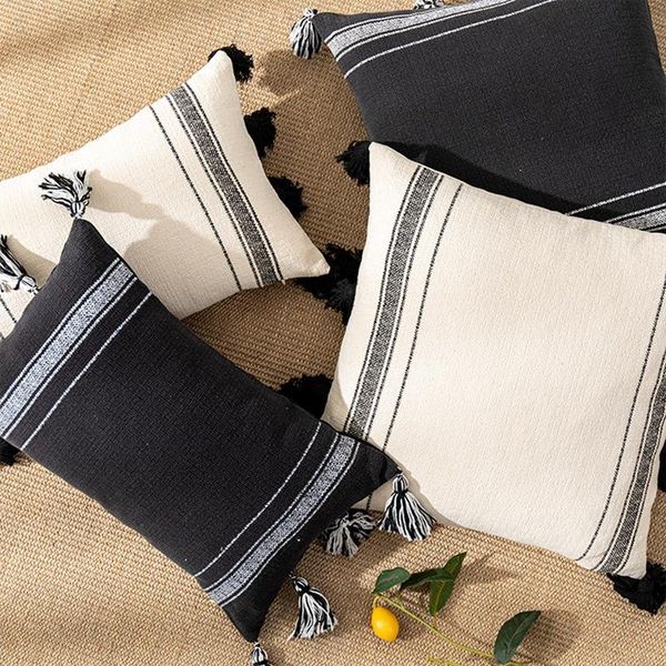 cushion/decorative pillow bohemian style cushion cover tassel black beige stripes pillowcase sofa bedroom living room home decoration 45x45/
cushion/decorative pillow bohemian style cushion cover tassel black beige stripes pillowcase sofa bedroom living room home decoration 45x45/