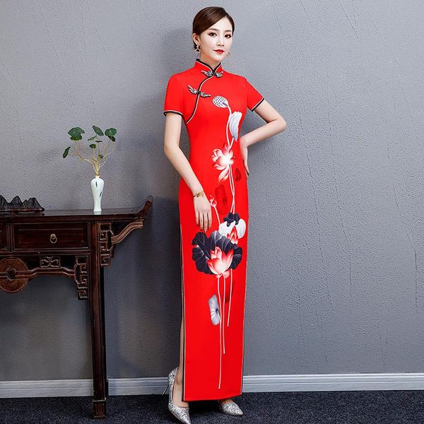 ethnic clothing vintage elegant traditional lotus printed satin mandarin collar chinese cheongsam female party dress qipao oversize 5xl, Red
ethnic clothing vintage elegant traditional lotus printed satin mandarin collar chinese cheongsam female party dress qipao oversize 5xl, Red