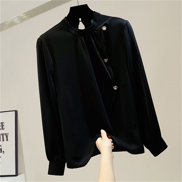 pearl button sweet lotus leaf chiffon pullover neck lady shirt all-match office solid-colored red female blouse y7pf, Black
pearl button sweet lotus leaf chiffon pullover neck lady shirt all-match office solid-colored red female blouse y7pf, Black