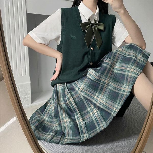 clothing sets japanese style s-2xl student girls school uniforms jk costume women green suit high waist pleated skirt set, White
clothing sets japanese style s-2xl student girls school uniforms jk costume women green suit high waist pleated skirt set, White