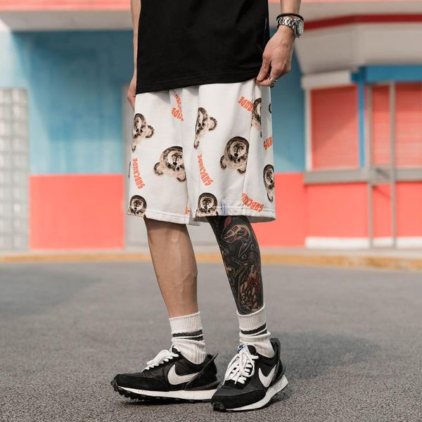 men's shorts 2021 summer korean cotton high waist short homme casual plus size hip hop bear printed tracksuit beach clothing, White;black
men's shorts 2021 summer korean cotton high waist short homme casual plus size hip hop bear printed tracksuit beach clothing, White;black