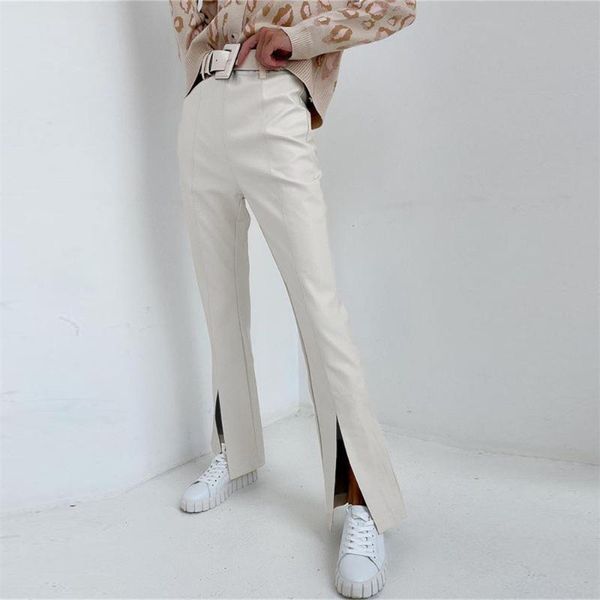 women's pants & capris wsevypo high street white pu split straight-leg trousers fall winter fashion women wasit pencil office streetwea, Black;white
women's pants & capris wsevypo high street white pu split straight-leg trousers fall winter fashion women wasit pencil office streetwea, Black;white