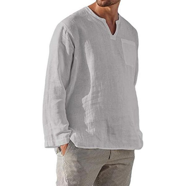 men's casual shirts shujin men 2021 fashion long sleeve v-neck beach linen shirt clothing large size chemise homme, White;black
men's casual shirts shujin men 2021 fashion long sleeve v-neck beach linen shirt clothing large size chemise homme, White;black