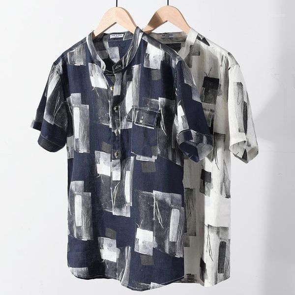 summer style black and white printed pure linen shirt men brand chinese casual shirts for camisa chemise men's, White;black
summer style black and white printed pure linen shirt men brand chinese casual shirts for camisa chemise men's, White;black