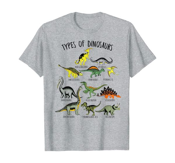 types of dinosaurs funny educational dino identification t-shirt, White;black 
types of dinosaurs funny educational dino identification t-shirt, White;black