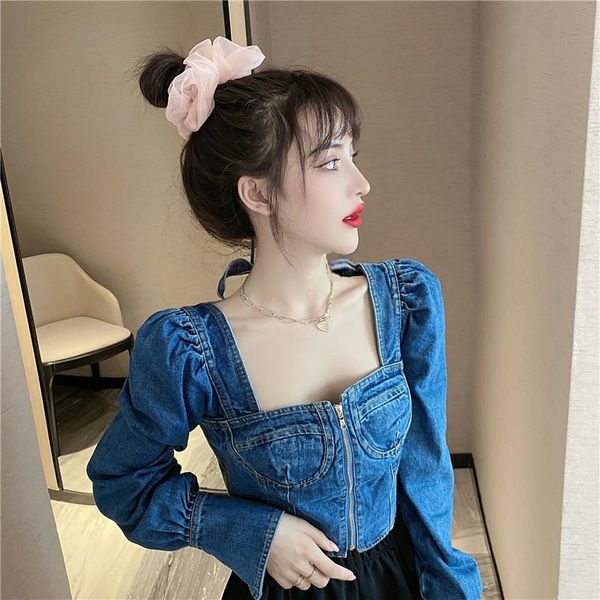 women's jackets fashion women blue jeans jacket slim square collar short coat off shoulder backless denim shirt for, Black;brown
women's jackets fashion women blue jeans jacket slim square collar short coat off shoulder backless denim shirt for, Black;brown